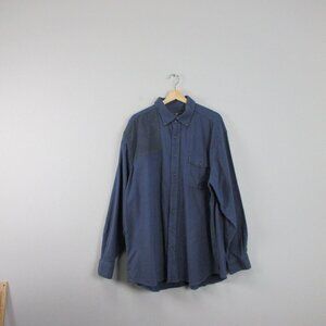 Vineyard Vines Crosby Flannel Shirt Men XXL Blue Button Down Elbow Patch 566